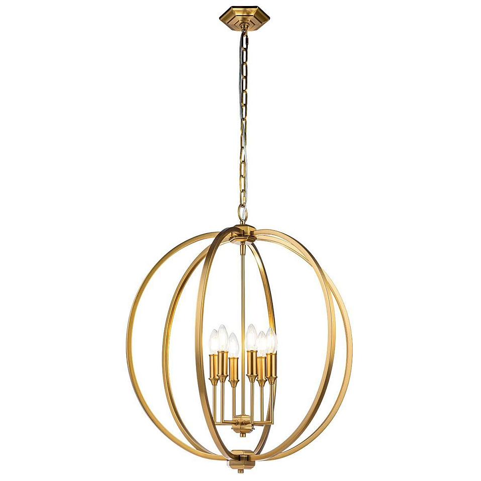 FE-CORINNE-6P-L-BB  CORINNE Burnished Brass /Burnished Brass // подвесной E14 6х60  х   