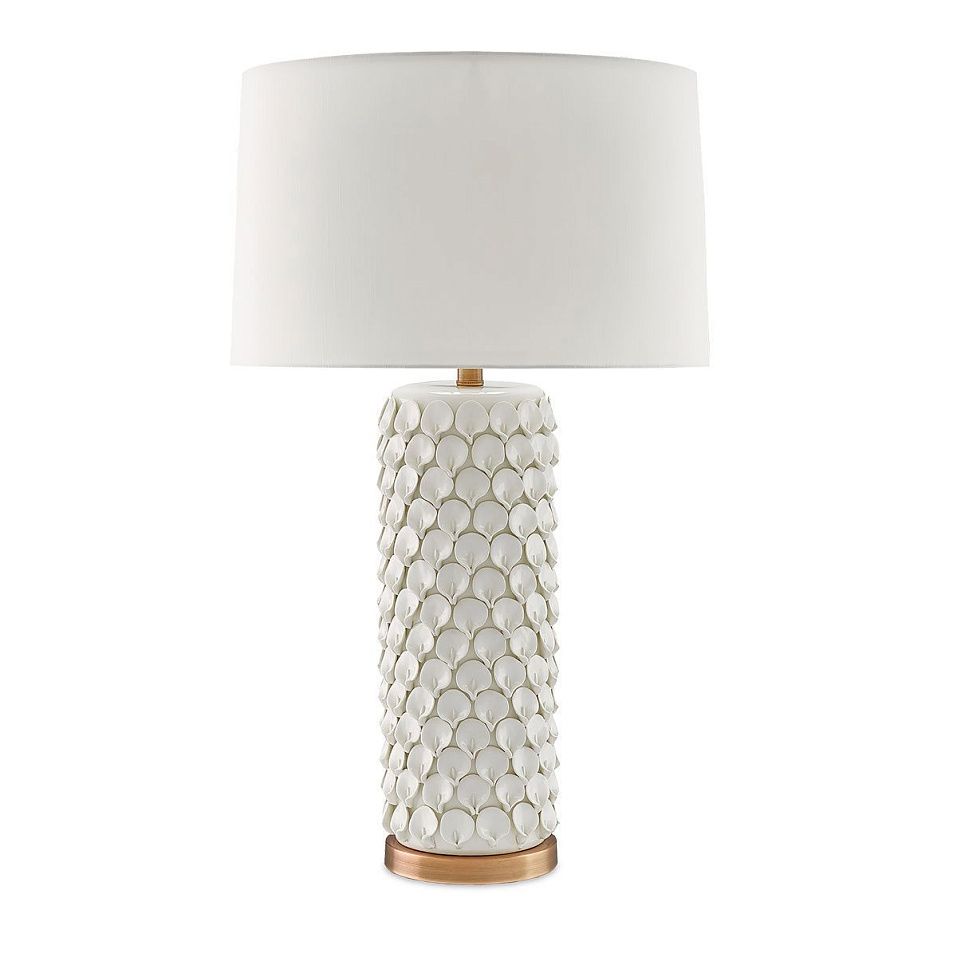 QNC-CALLA-LILY-TL-WH  Cream / Antique Brass/Beige// настольный E27 1х100  х   