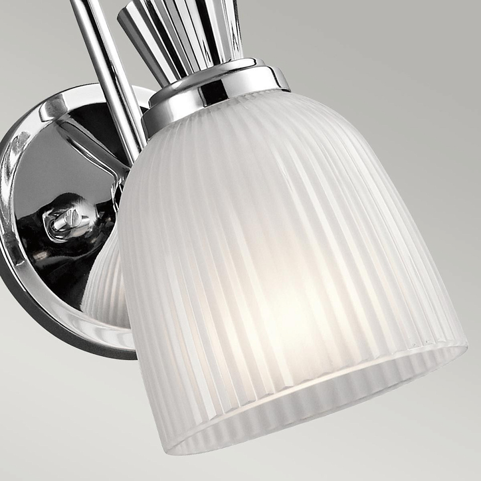 KL-CORA1-BATH CORA Polished Chrome /Ribbed Glass// настенный G9 LED 1х3  х   