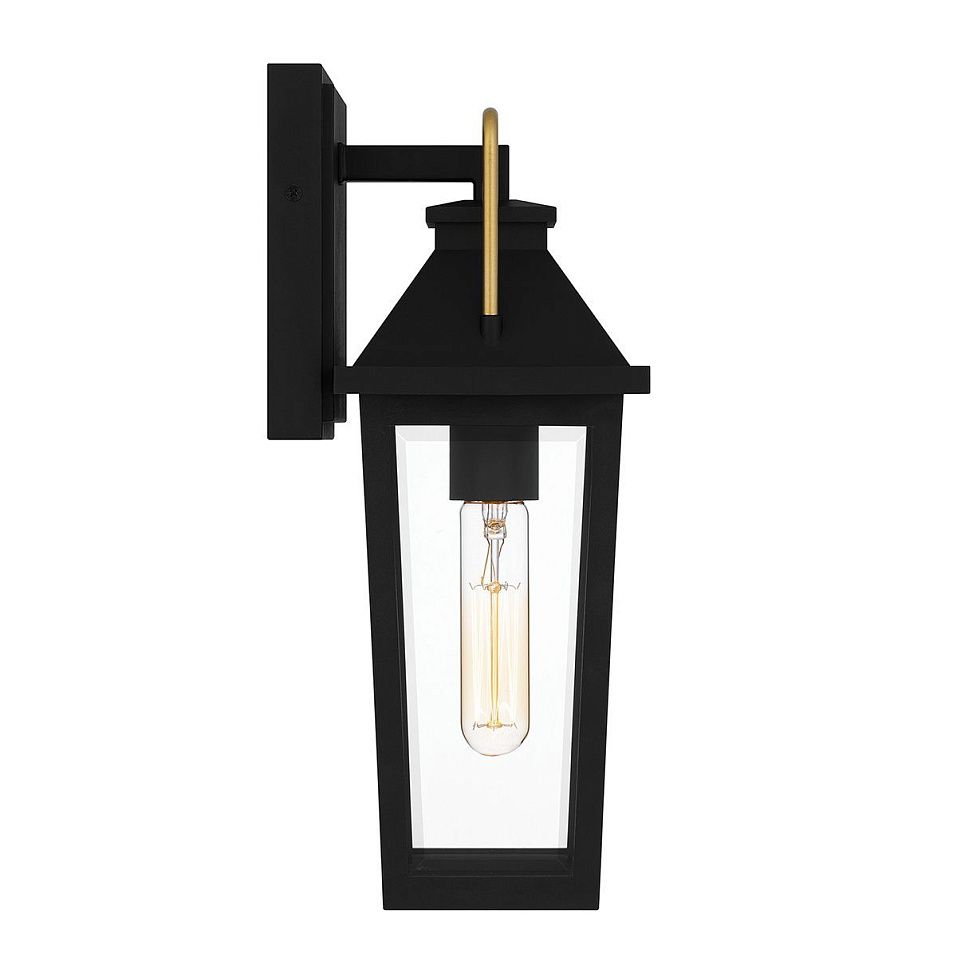 QZ-BUCKLEY-S-MBK BUCKLEY Matt Black & Brass Accent/Clear// настенный E27 1х40  х   