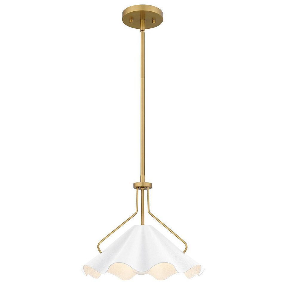 QZ-MEJIA-1P-S-AB MEJIA Aged Brass/Textured White// подвесной E27 1х60  х   