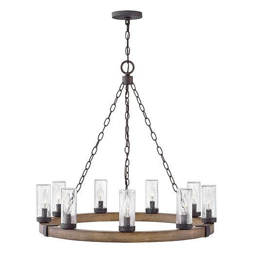 HK-SAWYER9-SQ   SAWYER Sequoia wood effect with rust Iron accents/Clear seeded // подвесной E14 9х40  HK-SAWYER9-SQ  