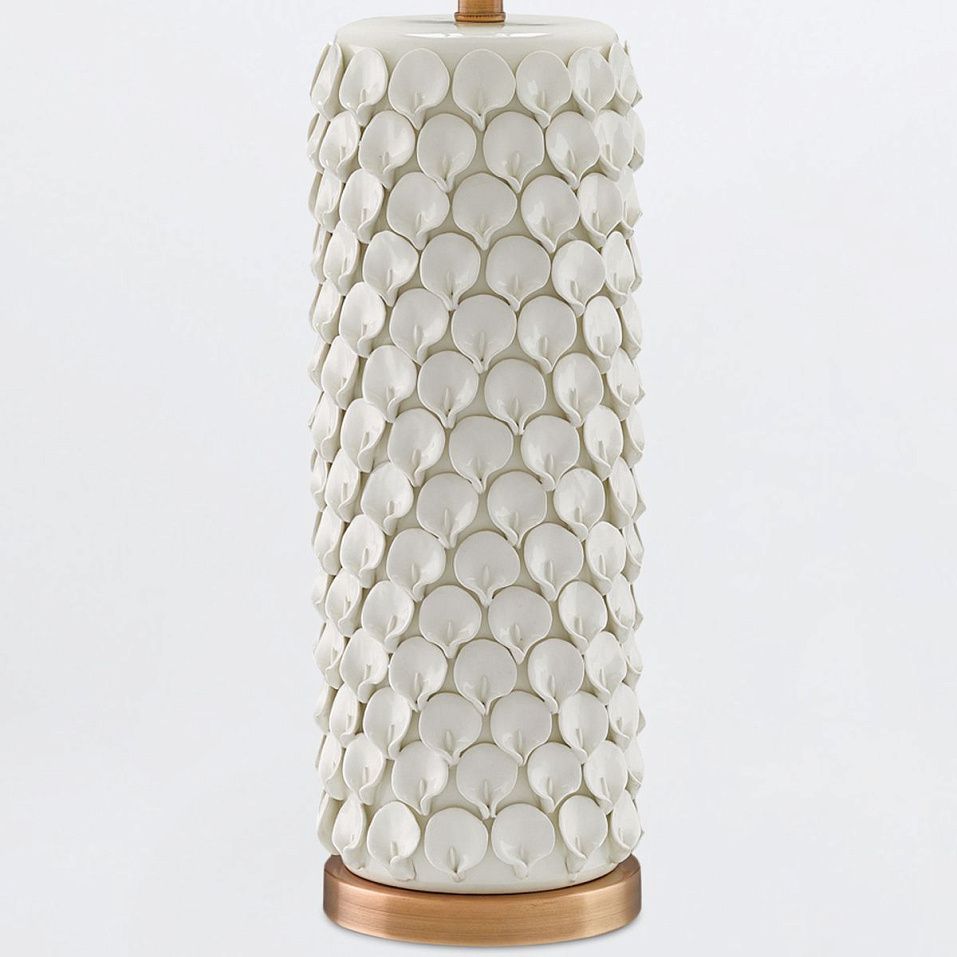 QNC-CALLA-LILY-TL-WH  Cream / Antique Brass/Beige// настольный E27 1х100  х   
