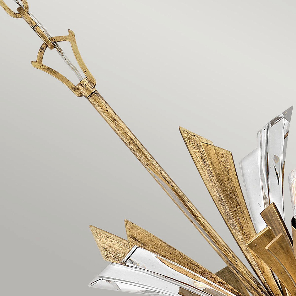 QN-VIDA-13P-L VIDA Burnished Gold/Burnished Gold/Clear Crystal// подвесной E14 13х40  х   