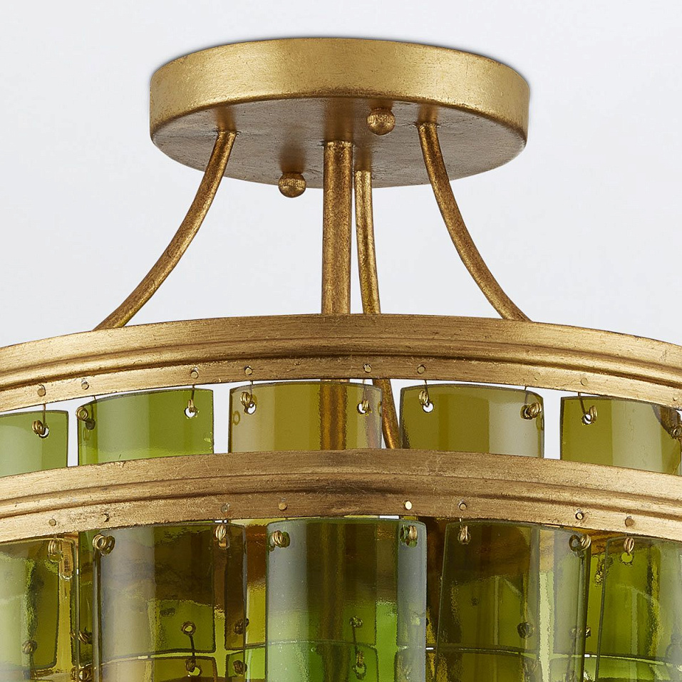 QNC-VINTNER-3SF-GR-CGL VINTNER Contemporary Gold Leaf/Recycled Green// потолочный E14 3х40  х   