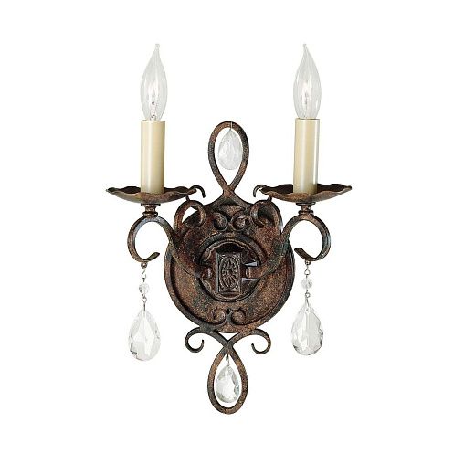 FE-CHATEAU2 CHATEAU Mocha Bronze/ K9 Cut Glass /// настенный E14 2х60  х  FE-CHATEAU2