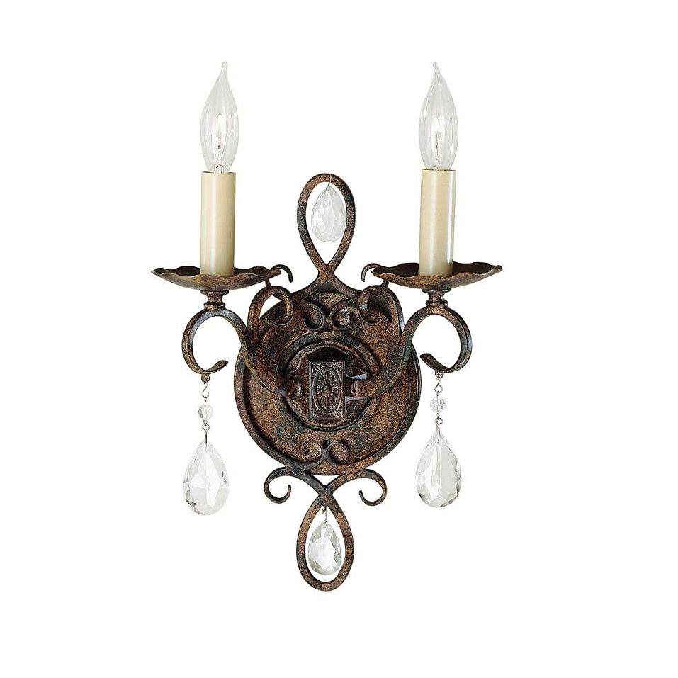 FE-CHATEAU2 CHATEAU Mocha Bronze/ K9 Cut Glass /// настенный E14 2х60  х   
