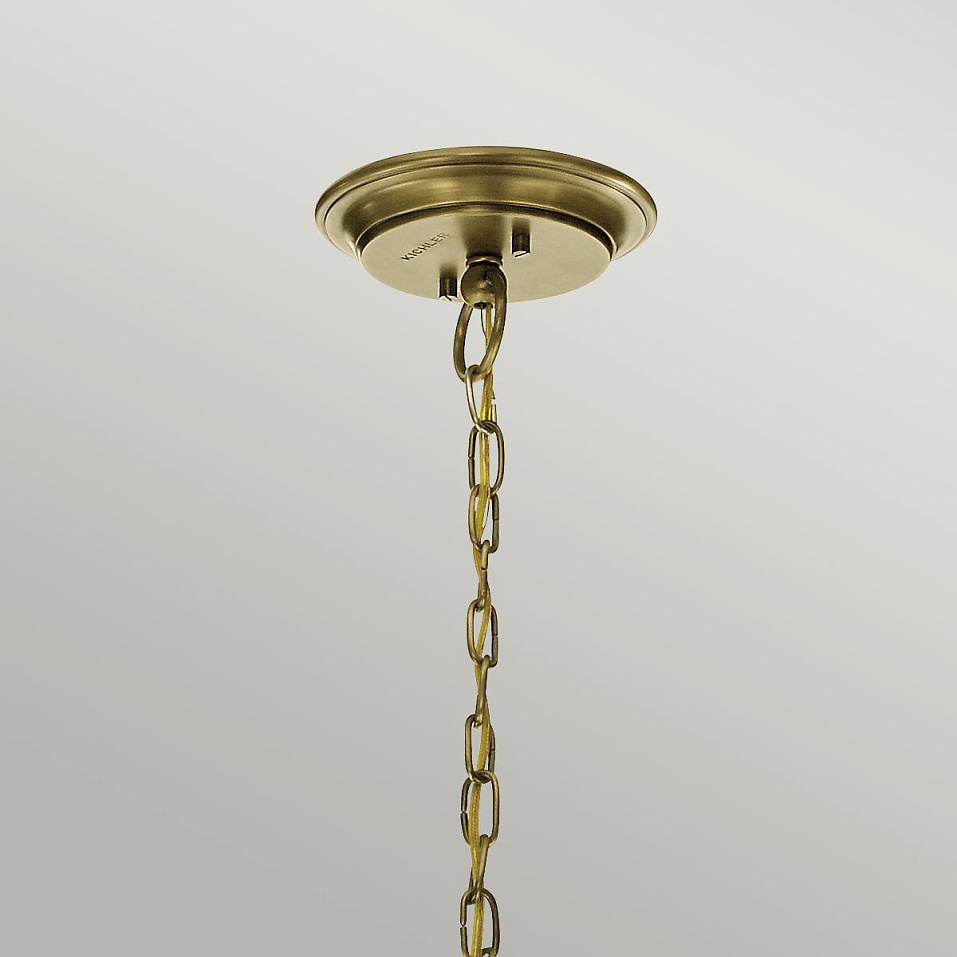 KL-WAVERLY3-NBR WAVERLY Natural Brass /Seeded Glass// подвесной E14 3х60  х   