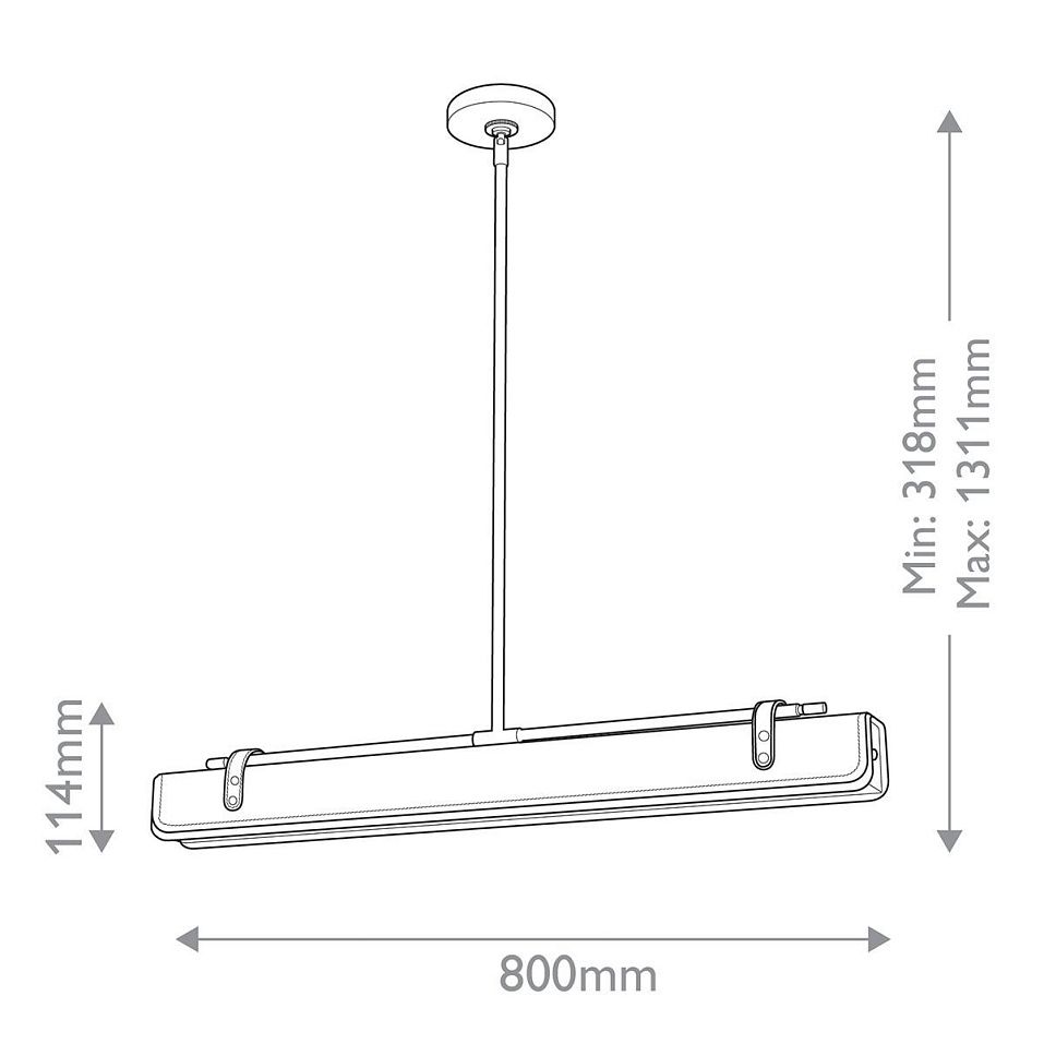 QN-VALISE-LP80-VBS-CL VALISE Vintage Brass/Cognac Leather ///Frosted подвесной LED 1х30  х   
