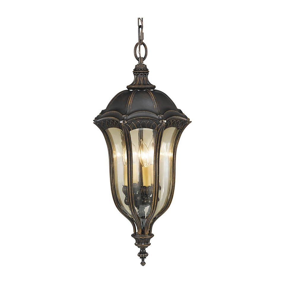 FE-BATONRG8 BATON ROUGE  Walnut/Gold lustre tinted glass// подвесной E14 4х60  х   