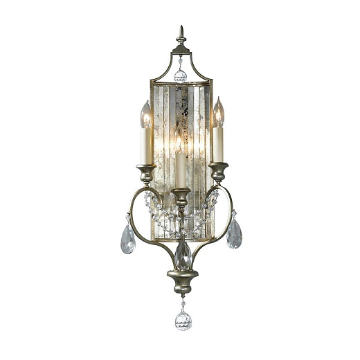 FE-GIANNA3W GIANNA Gilded Silver/Antiqued Mirrored Glass/// настенный E14 3х60  х  FE-GIANNA3W