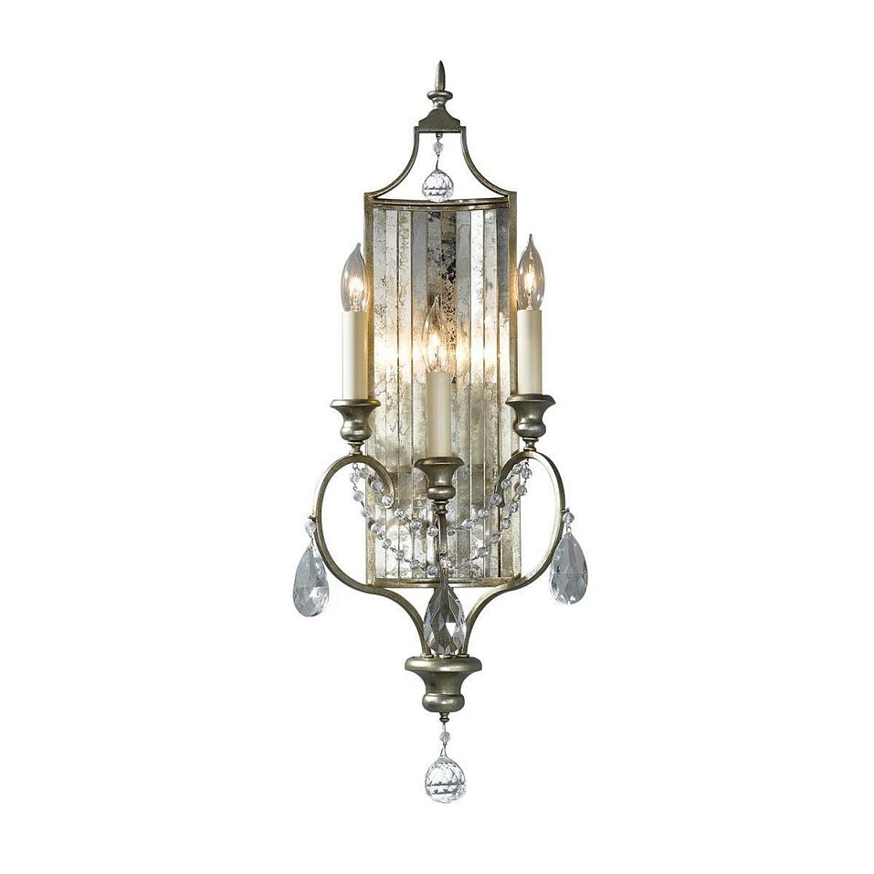 FE-GIANNA3W GIANNA Gilded Silver/Antiqued Mirrored Glass/// настенный E14 3х60  х   