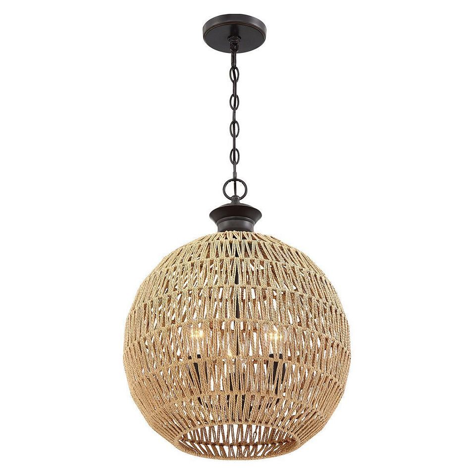 QZ-CASABLANCA-3P-PBZ CASABLANCA Palladian Bronze /Natural // подвесной E27 х60  х   