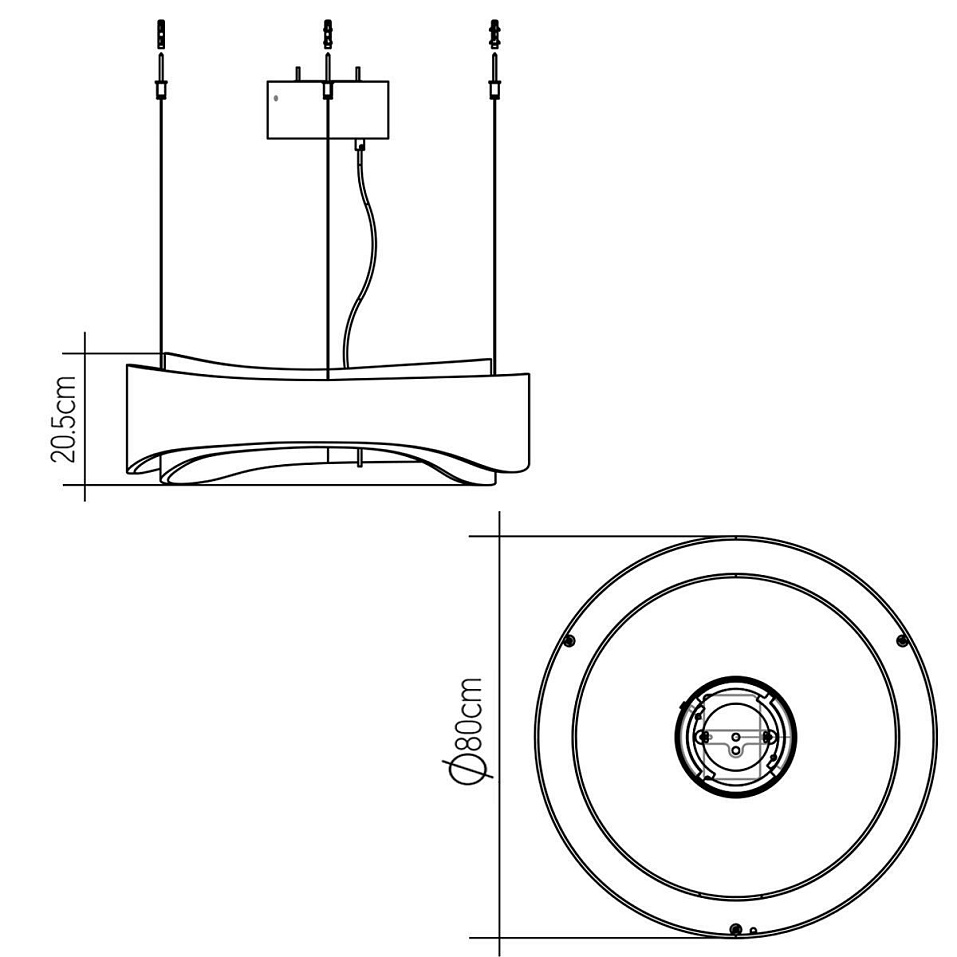QN-HORIZON-RING-LED-80-TEAK HORIZON Teak Veneer / Nickel/Teak Veneer//матовый подвесной LED 1х58  х   