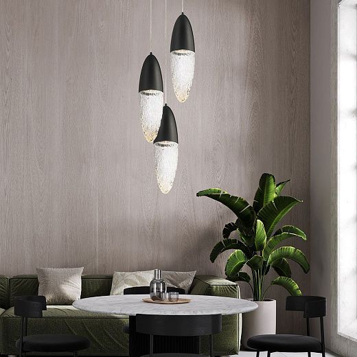 QN-ECROU-1P-BK ECROU Matte Black/Clear// подвесной GU10LED 1х10  х  QN-ECROU-1P-BK