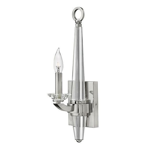 QN-ASCHER1 ASCHER Polished Nickel/Clear crystal/// настенный E14 1х60  х  QN-ASCHER1