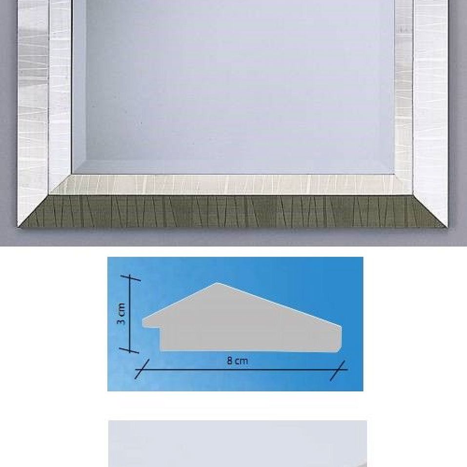 206RMA85/ 206 rett 50x50/66x66 Зеркало, silver foil, дерево/стекло, 66х66х3 см   