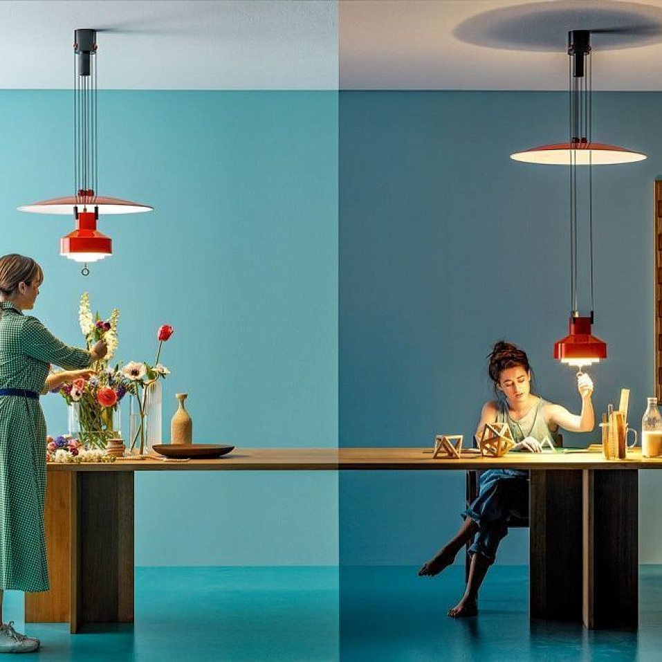 9310 SALISCENDI 1957 RED/WHITE// подвесной LED 1х36  х   