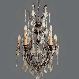 3321/6+3+1 OLD STYLE коричневый/прозрачный// подвесной E14 10х40  х  3321/6+3+1