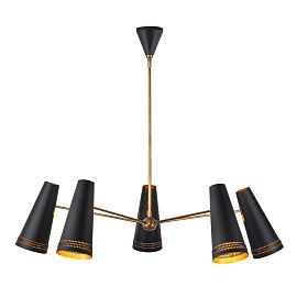 QN-BRICKELL5-MBHL BRICKELL Matte Black/Vintage brass/Matte Black// подвесной E27 5х60  х  QN-BRICKELL5-MBHL