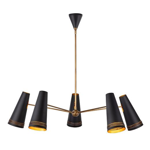 QN-BRICKELL5-MBHL BRICKELL Matte Black/Vintage brass/Matte Black// подвесной E27 5х60  х  QN-BRICKELL5-MBHL