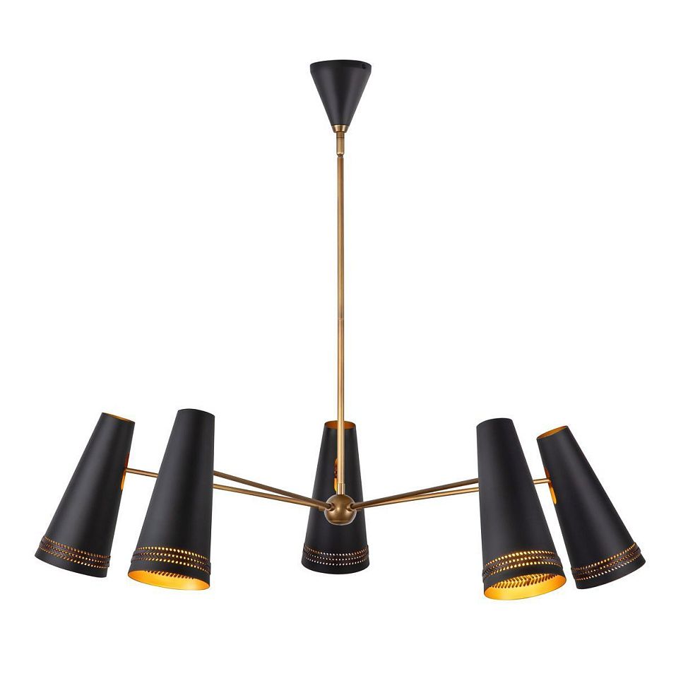 QN-BRICKELL5-MBHL BRICKELL Matte Black/Vintage brass/Matte Black// подвесной E27 5х60  х   