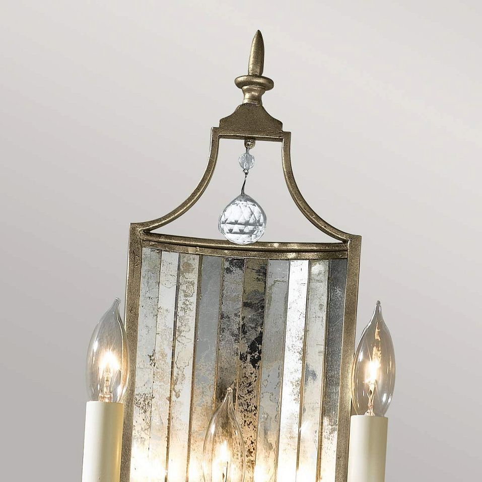 FE-GIANNA3W GIANNA Gilded Silver/Antiqued Mirrored Glass/// настенный E14 3х60  х   