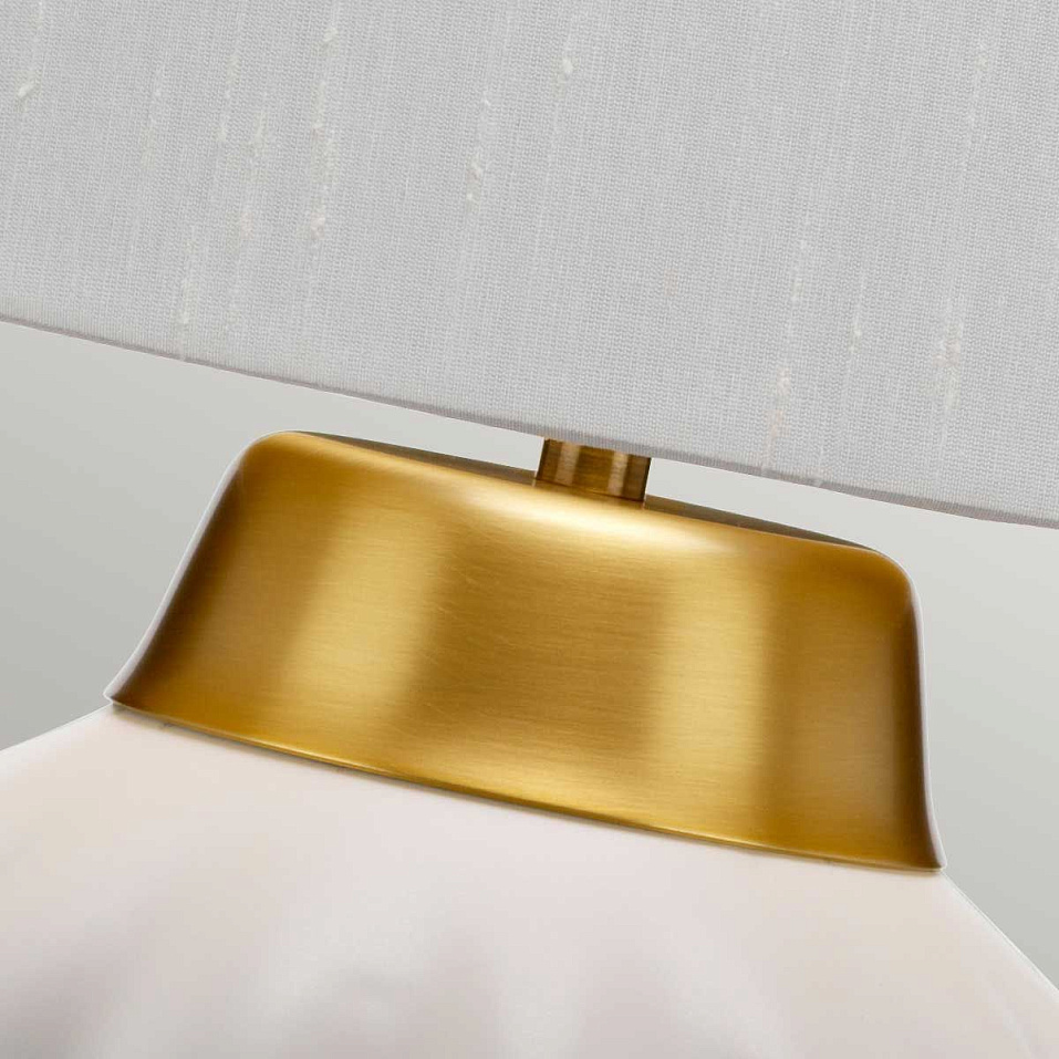 QN-BEXLEY-TL-WBB BEXLEY White & Brushed Brass /Light Ivory with gold laminate inner// настольный E27   