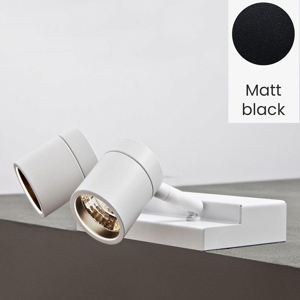 609 42 50 52 MUSEO MINI matt black/// настенный LED 2х9  х   