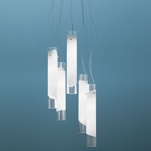 LIO SP5 BC/CR NI  nickel satin/clear/white// подвесной E27 5х100  х  LIO SP5 BC/CR NI
