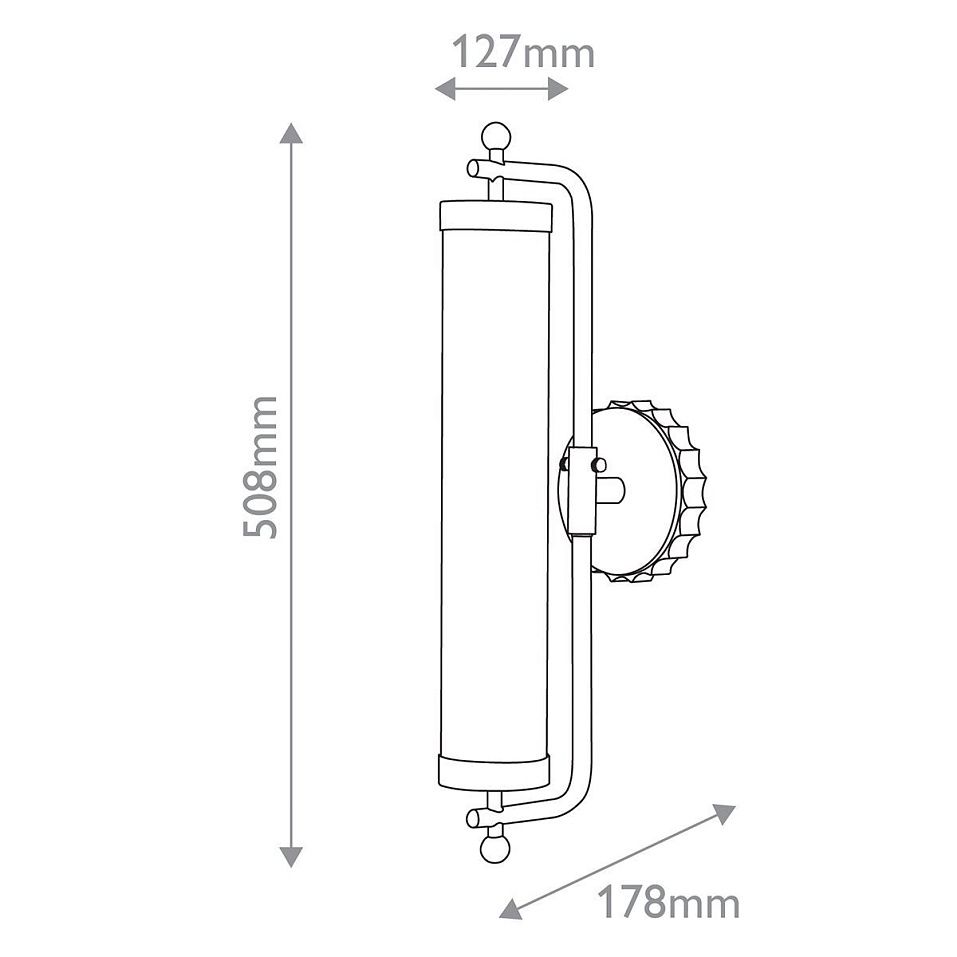 QNC-LATIMER-WB-PN  LATIMER Polished Nickel /White// настенный E27 1х60  х   
