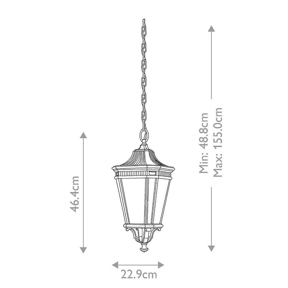 FE-COTSLN8-M-BK Cotswold Lane Black/Clear// подвесной E14 2х40  х   