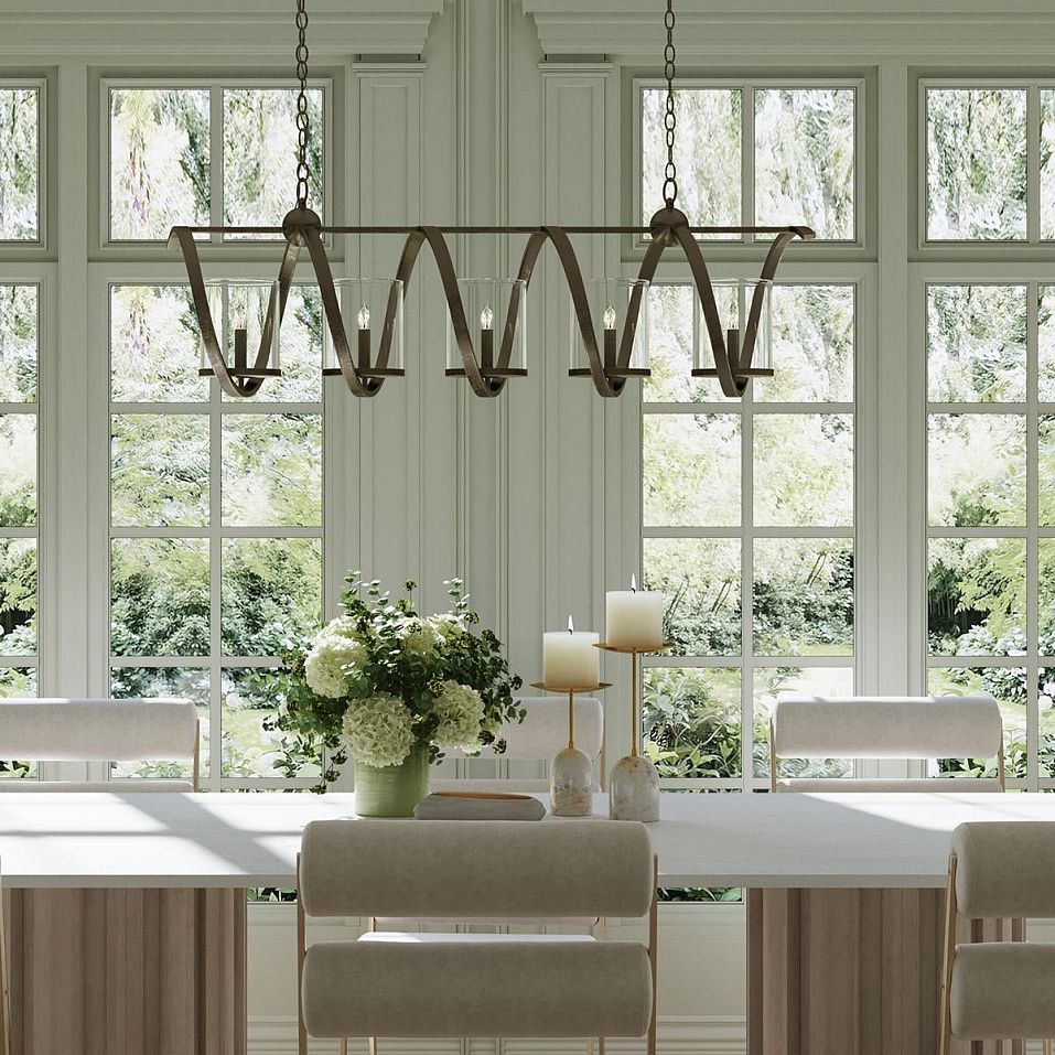 QNC-MAXIMUS-5LP-PYB MAXIMUS Pyrite Bronze/Clear// подвесной E14 5х40  х   