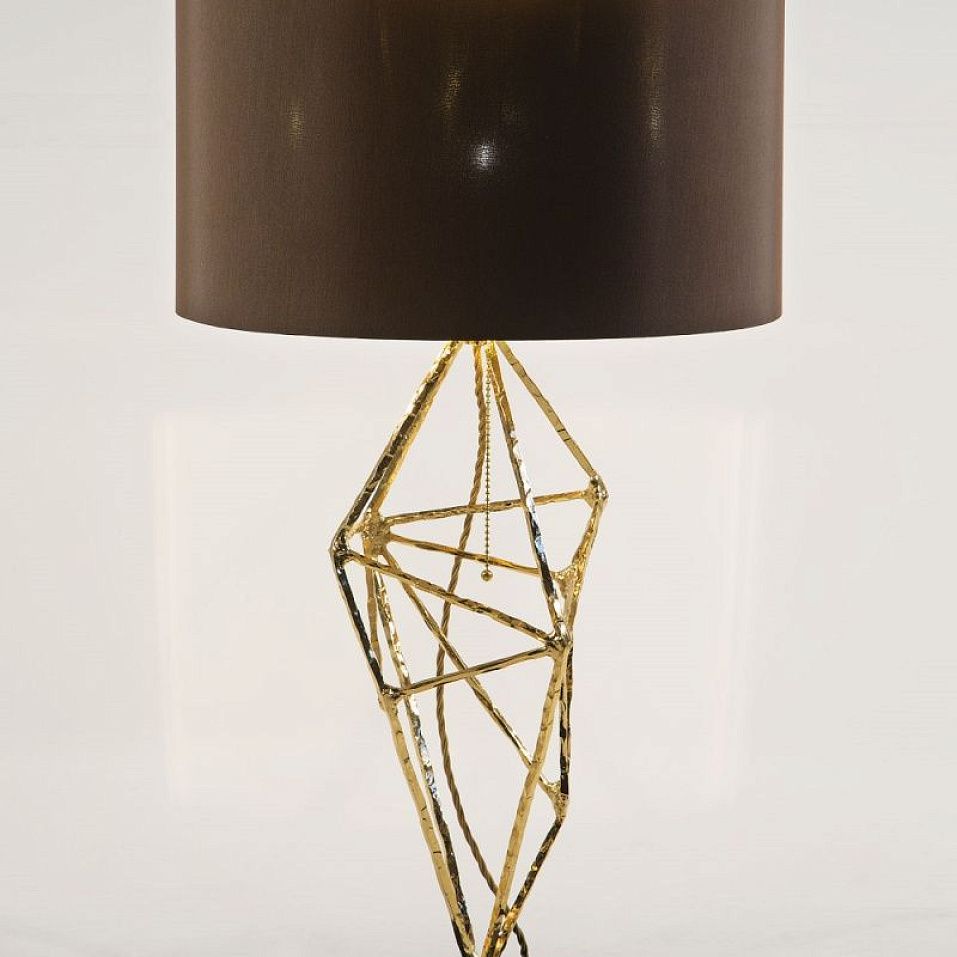 Concept Diamond: Table Lamp S – 003 DIAMOND Gold plated 24kt/old bronze/brown// настольный E27 1х100   