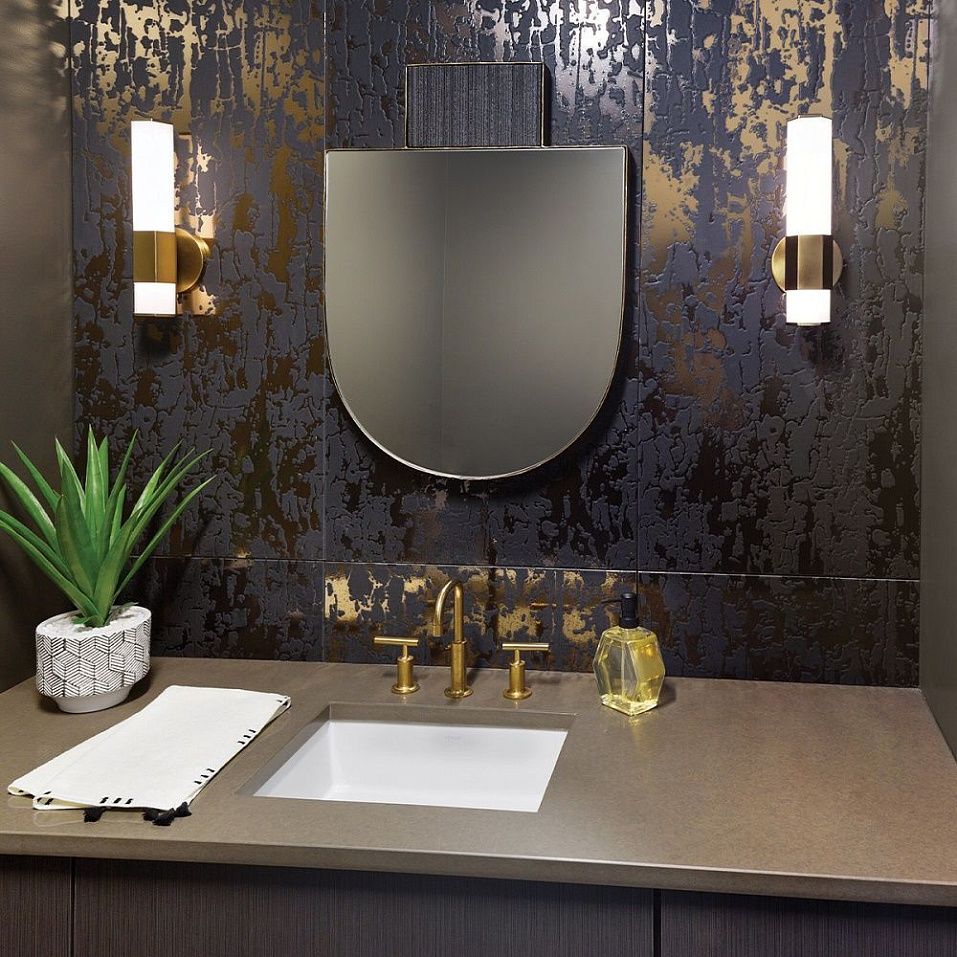 QN-FACET-LED1-HB-BATH FACET Heritage Brass/Opal// настенный LED 1х12  х   