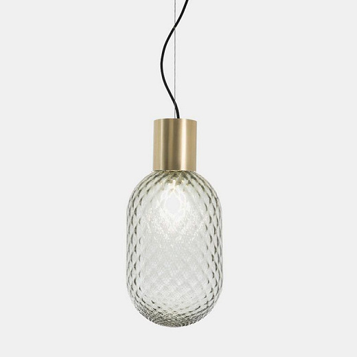 279.01.G BLOOM natural brass/grey transparent// подвесной E27 1х15  х  279.01.G