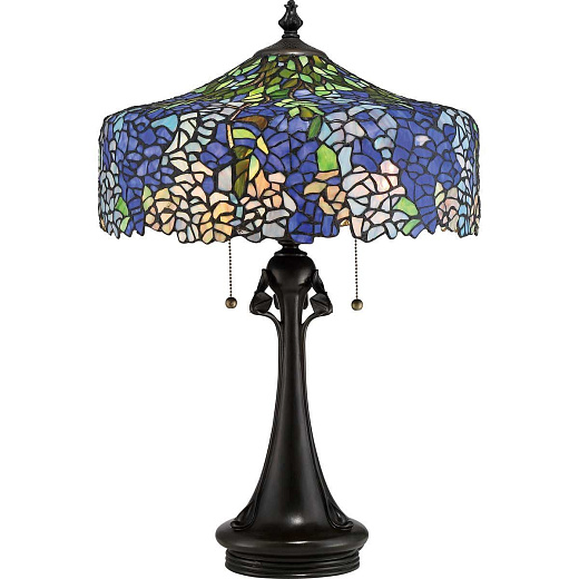 QZ-COBALT-TL  Vintage Bronze/Blue, Lavender & Green//  E27 3х60  х  QZ-COBALT-TL