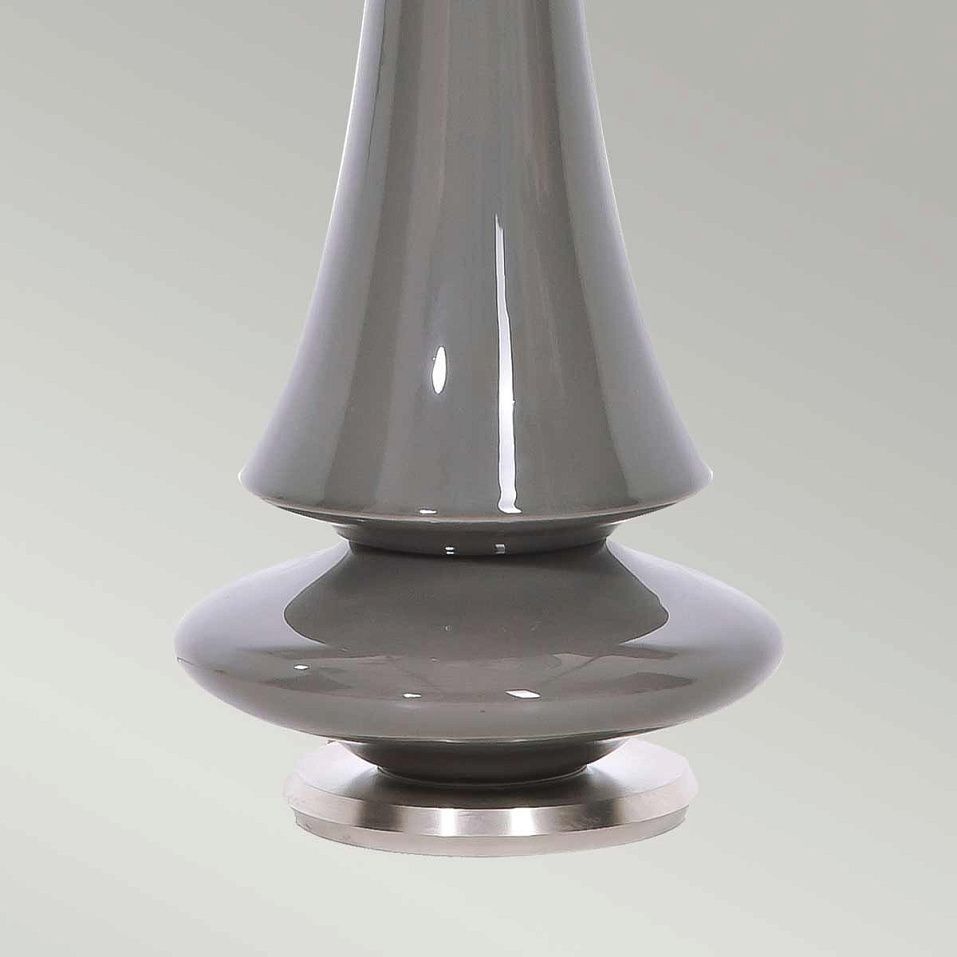 SPIN-TL-GREY SPIN Mid Grey Glaze/Polished Nickel/Grey// настольный E27 1х60  х   