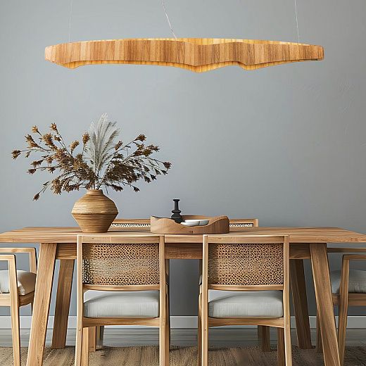 QN-HORIZON-LED-LP-140-TEAK HORIZON Teak Veneer /Teak Veneer//матовый подвесной LED 1х65  х  QN-HORIZON-LED-LP-140-TEAK