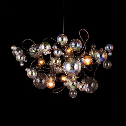 BUBFC80BDP Bubbles  bronze dark patina/multicolor// подвесной E27 4х40  х  BUBFC80BDP