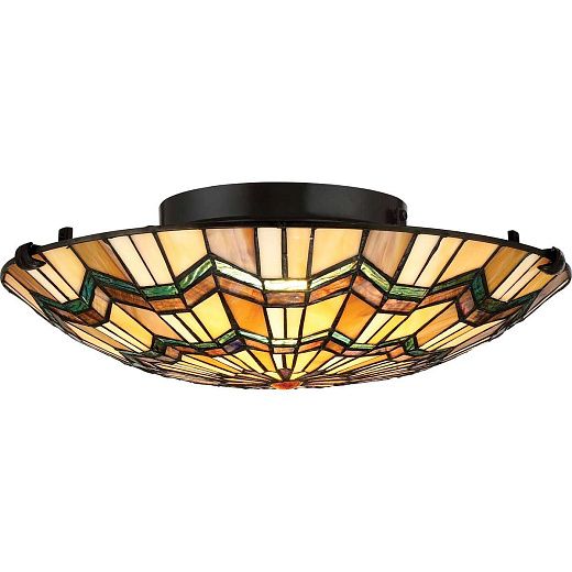 QZ-ALCOTT-F  ALCOTT Valiant Bronze /Multicolor// потолочный E27 2х60  х  QZ-ALCOTT-F 