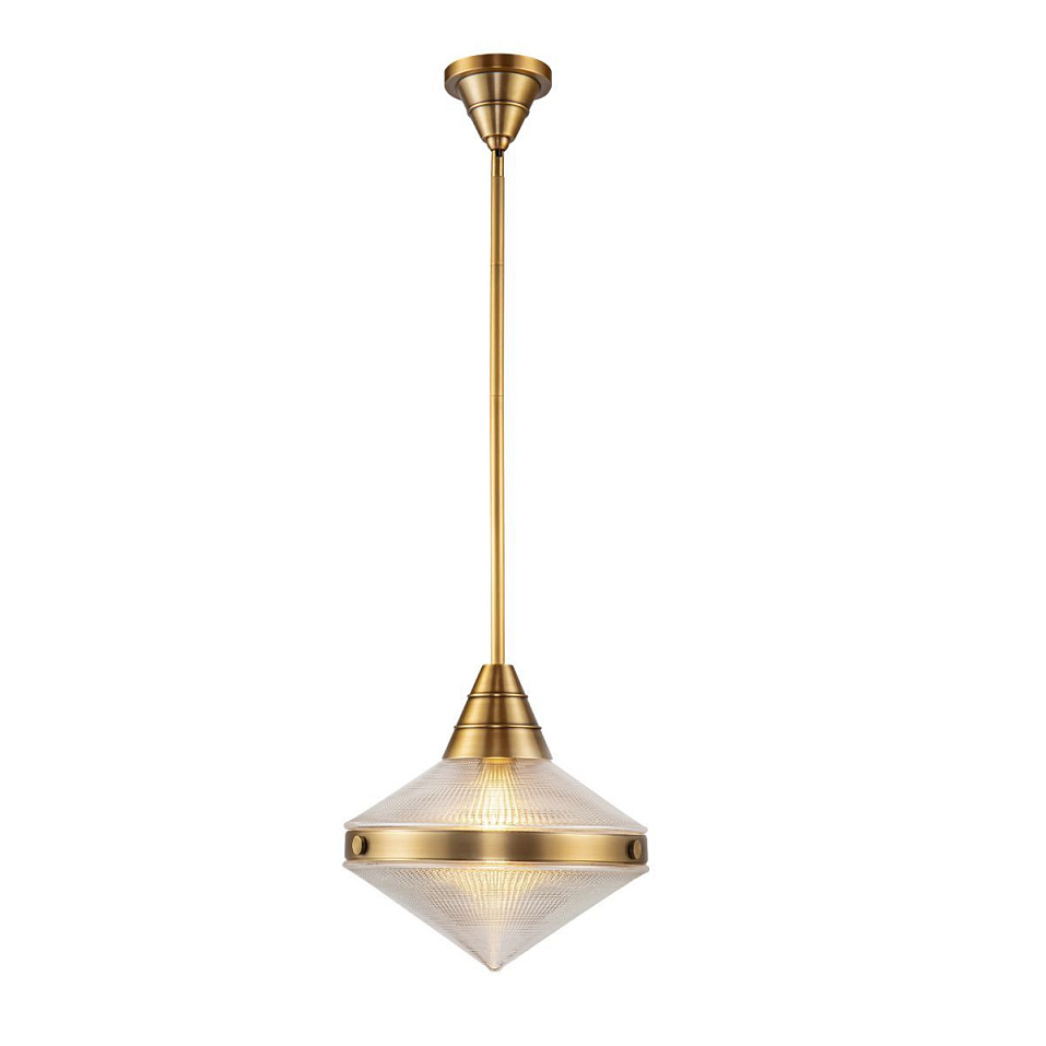 QN-WILLARD-P-VBS-PG  WILLARD Vintage Brass/Clear Prismatic// подвесной E27 1х60  х   