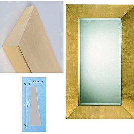 196RMO46/196 rett 40x80/63x103 Зеркало, gold foglie, дерево/стекло, 63х103х3,5 см  196RMO46/196 rett 40x80/63x103