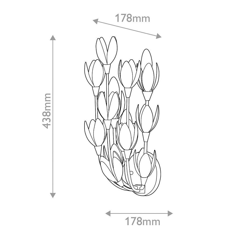 QN-FLORA-3W-GD FLORA Burnished Gold/// настенный E14 3х40  х   