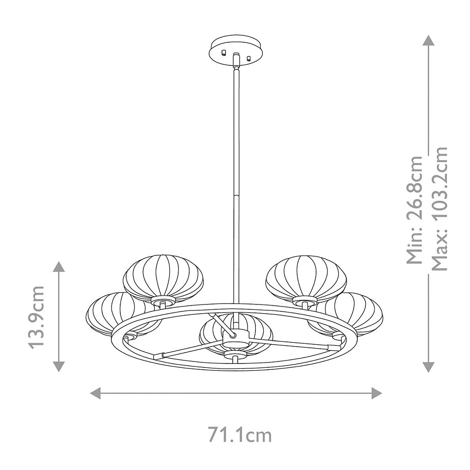 QN-PIM5-PC PIM Polished Chrom/Opal White// подвесной G9 LED 5х3  х   