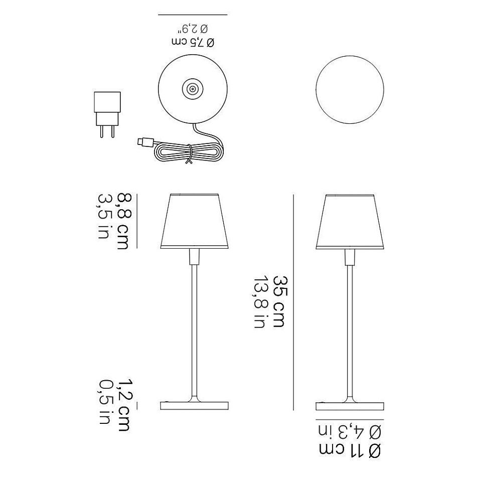 LD0420B3 POLDINA REVERSO white/// портативный LED 1х2,2  х   