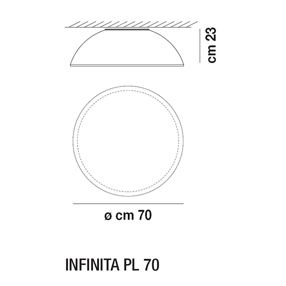 INFINITA PL70 BC/ST BC INFINITA WHITE/WHITE// потолочный E27 5х77  х   