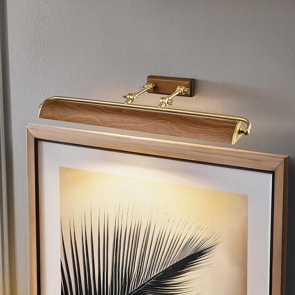 WINCHFIELD-PLL-AB-OAK WINCHFIELD Aged Brass & Oak Effect/Oak Effect// настенный E14 4х40  х   