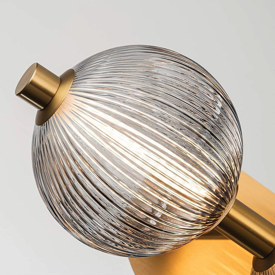 QN-PALMAS-3W-BG PALMAS Brushed Gold/Smoked// настенный LED 1х27  х   