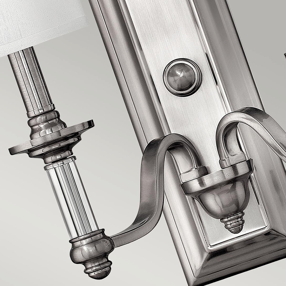 HK-SUSSEX2  SUSSEX Brushed Nickel /White// настенный E14 2х60  х   